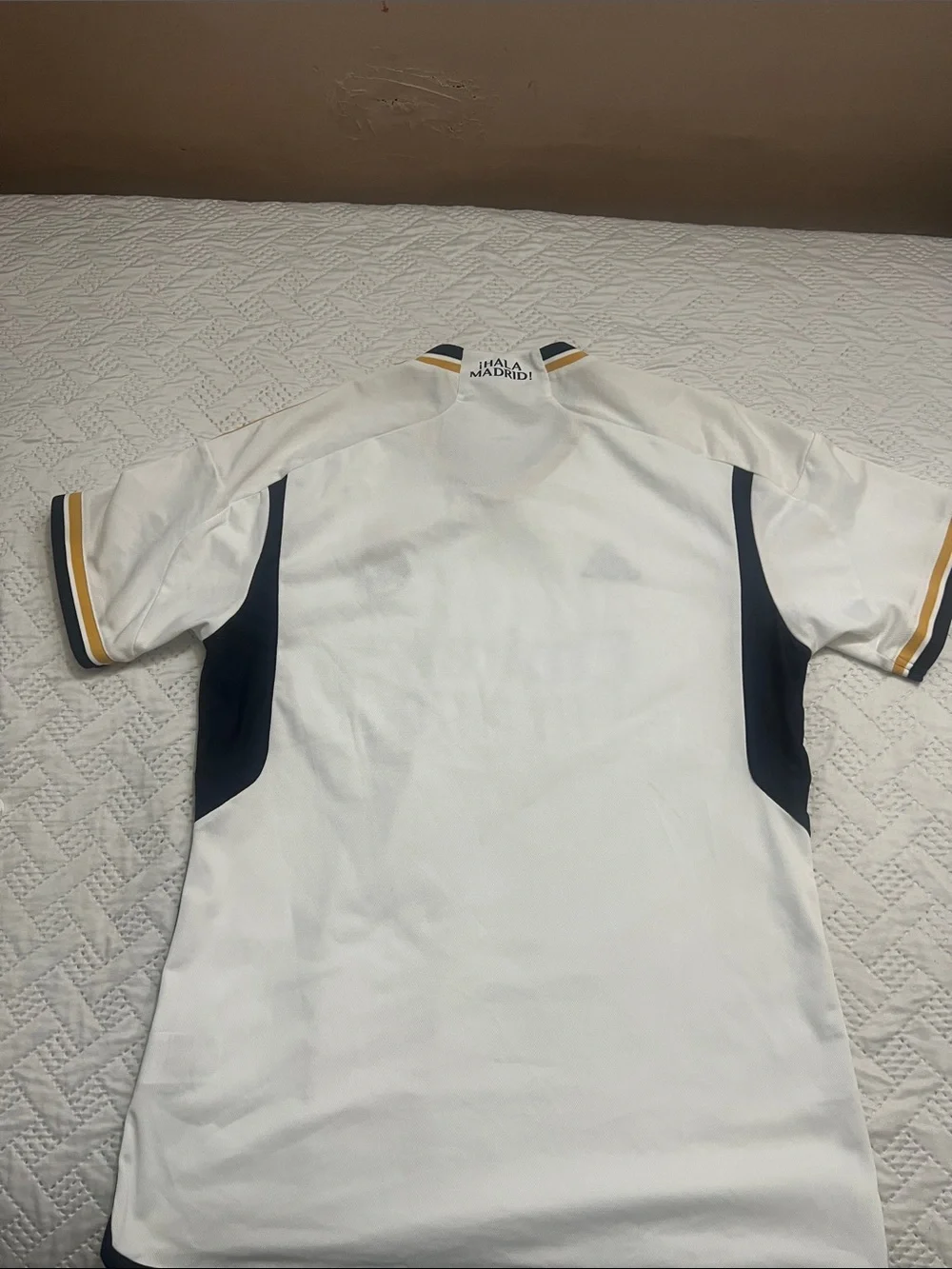 adidas Real Madrid Kids Jersey in White with Gold & Navy